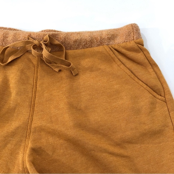 Free People Brown Fleece Shorts Tie Waist Pockets NEW XL - Picture 5 of 6